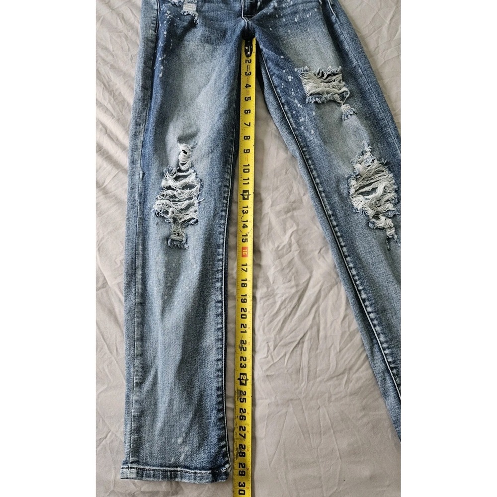 Judy Blue Boyfriend Fit Jeans Women's Size 3/26 Distressed Denim Light Wash - Picture 5 of 7